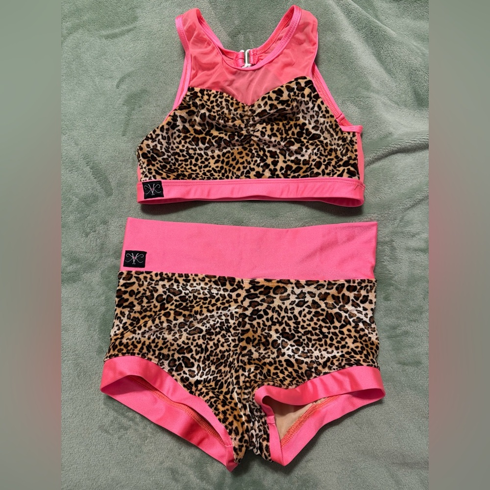 Kandi Kouture Coral and Leopard Print TXS